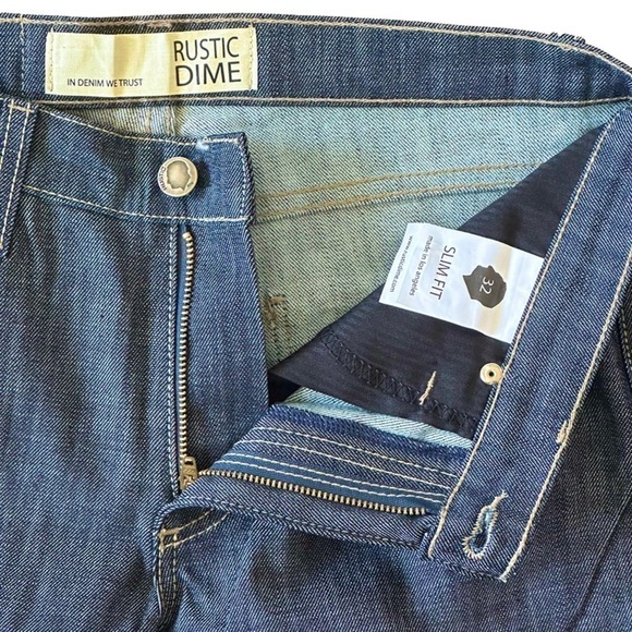 Rustic Dime Men's Slim Fit Rustic Indigo Zip Fly Stretch Jeans Size 32 NWT $60 - Picture 7 of 7